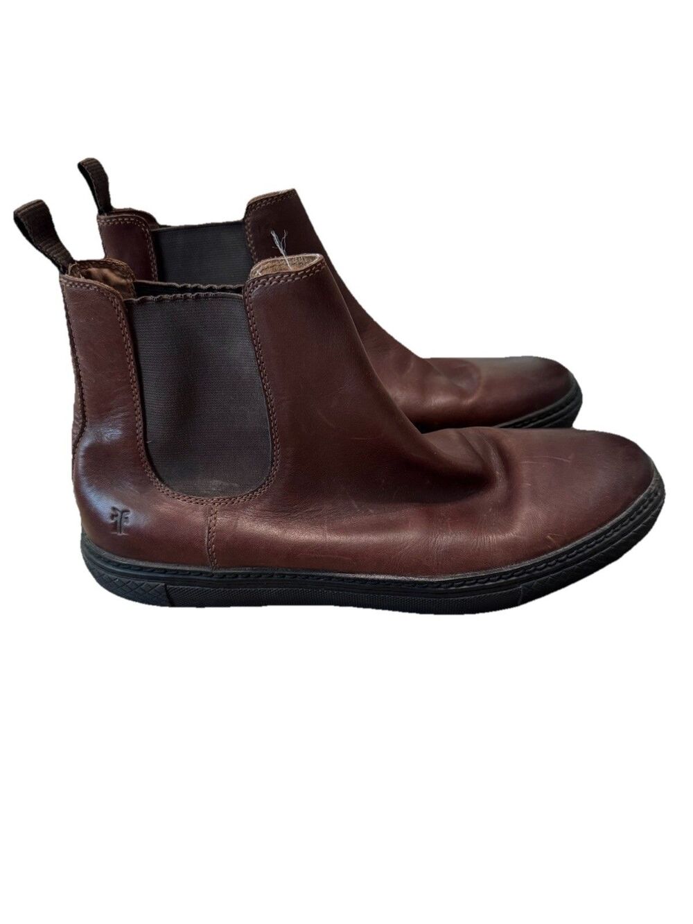 Frye Chelsea Boots Mens 11.5 Brown Leather Pull On Ankle Boots